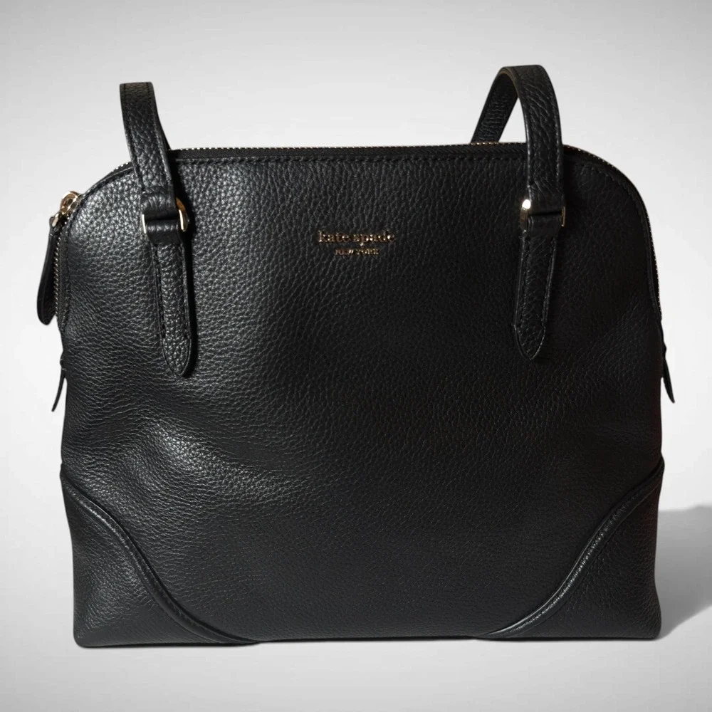 Kate‎ Spade Satchel Black Pebbled Leather Women Medium Dome Bag Professional